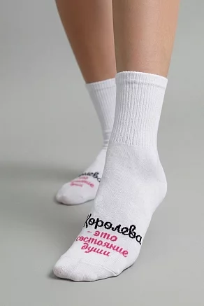 Носки женские стандарт Состояние души / белый