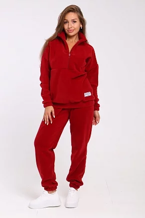 Женский костюм с брюками 35354 / бордовый