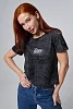 Женская футболка 7502 / черный винтаж+надпись №14