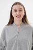 Женский бомбер из коттон фита / Серый меланж макси №4