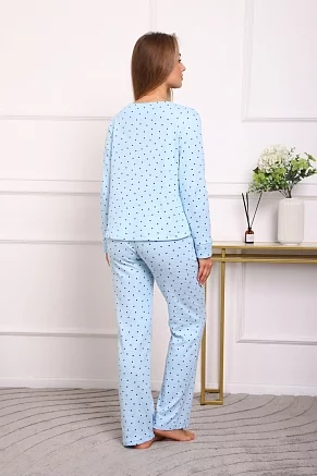 Женский костюм с брюками 88405 / голубой