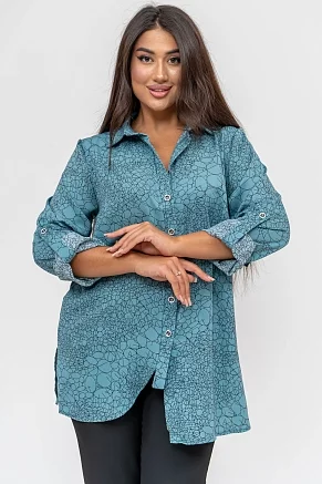 Женский костюм с брюками 31858 / бирюзовый