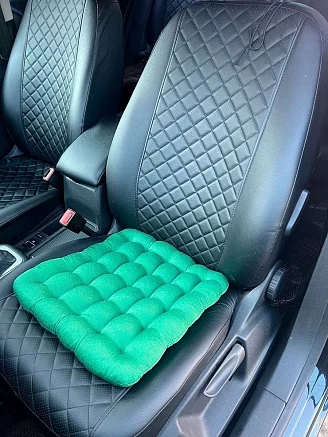 Подушка автомобильная на сиденье "АВТО-БИО" 40x40 / зеленая