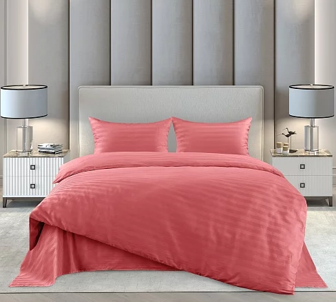 Постельное белье Comfy Satin страйп / Терракотовый