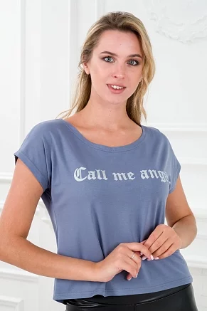 Футболка женская Лирика Call me angel / серый