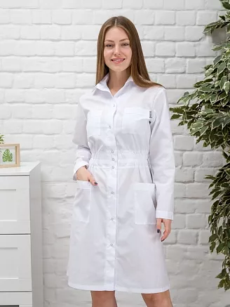 Халат медицинский женский М-075Д Тиси / белый