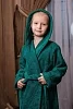 Детский махровый халат с капюшоном / изумруд №4