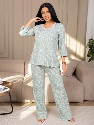 Женская пижама с брюками мод.2259 / Ментол