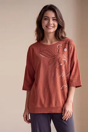 Женский костюм с бриджами 85562 / брусника