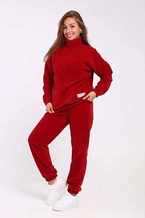 Женский костюм с брюками 35354 / бордовый