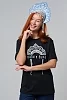 Женская футболка 8584 / черный+кокошник №11