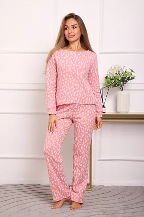 Женский костюм с брюками 88405 / розовый