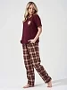 Женская пижама с брюками "Счастливый билет" 2435-К/Ф / Бордовый №11