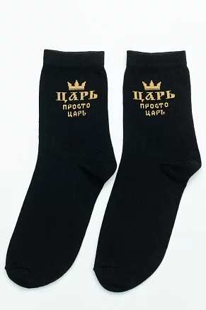 Носки мужские стандарт Просто царь (набор 2 пары) / черный