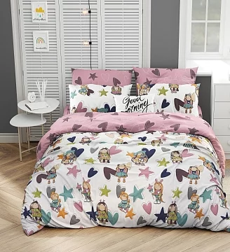 Детское постельное белье поплин (на молнии) / Кукла