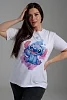 Женская футболка 8557 / белый+стич