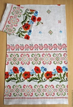 Полотенце кухонное рогожка нарезка / В ассортименте