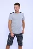 Мужской костюм с шортами 39036 / серый №13