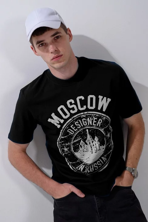 Мужская футболка 8503/1 / черный+Москва