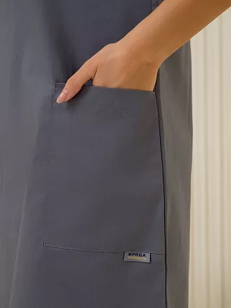 Платье медицинское женское М-502 Элит-145/Стрейч / графит
