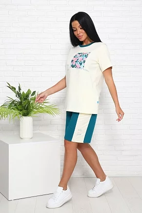 Женский костюм с шортами 57146 / желтый