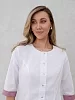 Халат-платье медицинское женское М-500 Элит-145/Стрейч / белый/пудра №5