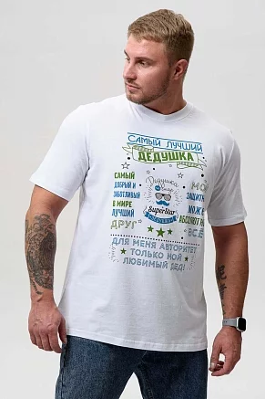 Мужская футболка 8539 / белый+авторитет