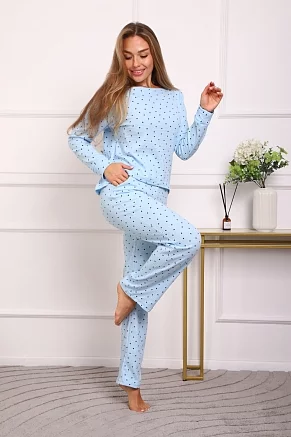 Женский костюм с брюками 88405 / голубой