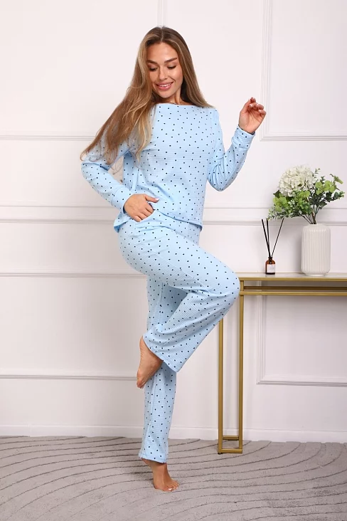 Женский костюм с брюками 88405 / голубой