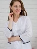 Халат медицинский женский М-038 Тиси / белый/черника №18