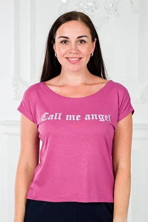 Футболка женская Лирика Call me angel / Брусника