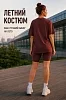 Женский костюм с велосипедками КЛ5 / Бордовый (надписи) №5