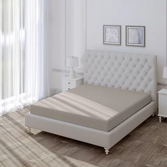 Простыня "Волшебная Ночь" на резинке 140x200 / Кофе со сливками