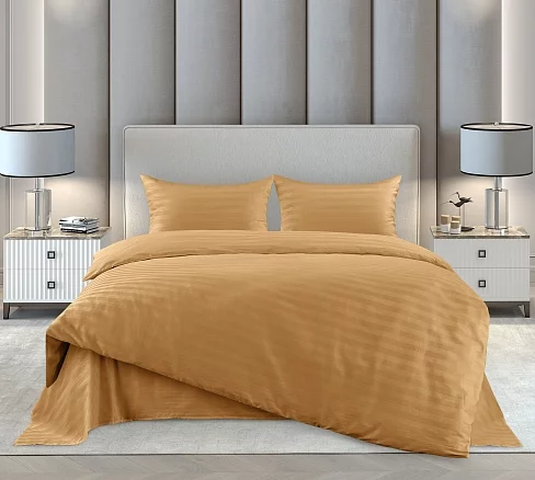 Постельное белье Comfy Satin страйп / Горчичный