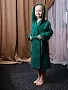 Детский махровый халат с капюшоном / изумруд