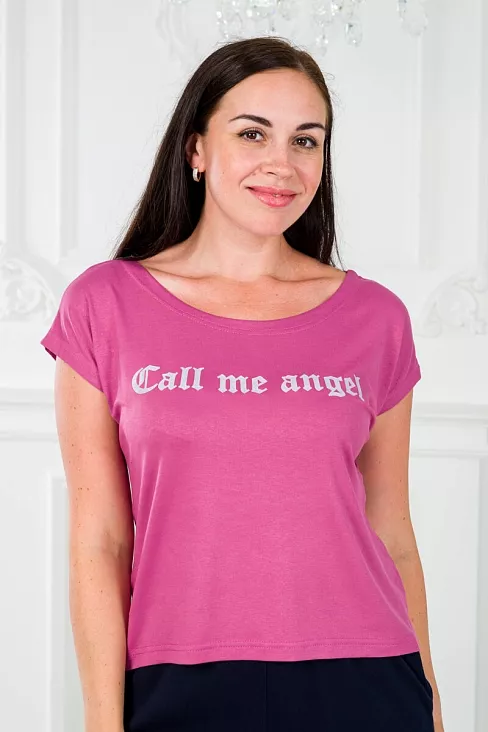 Футболка женская Лирика Call me angel / Брусника