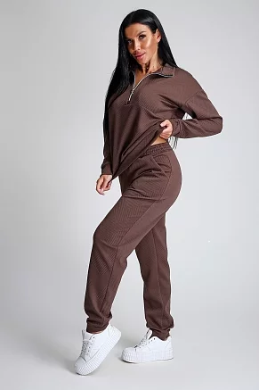 Женский костюм с брюками 32829 / шоколад