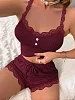 Женская пижама с шортами 60104 / бордовый