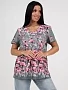 Женская туника Блюз ТК-72-ФУТ / Хаки, маки розовые