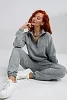 Женский костюм с брюками 7481 / винтаж серый №22