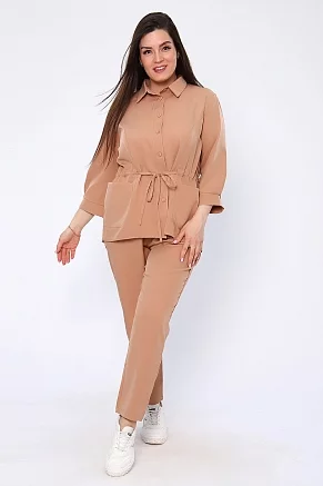 Костюм женский с брюками 31737 / темно-бежевый