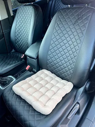 Подушка автомобильная на сиденье "АВТО-БИО" 40x40 / бежевая