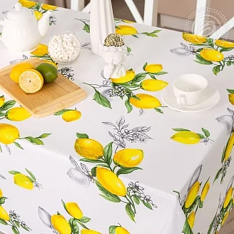 Скатерть рогожка / Лимоны