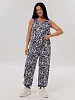 Женский костюм с брюками К-235(К) / Темно-синий (узор) №2