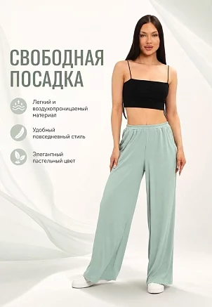 Женские брюки палаццо 84307 / олива