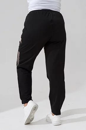 Женские брюки 9265 / черный+текст
