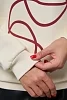 Женский свитшот 8577 / молочный+роза №6