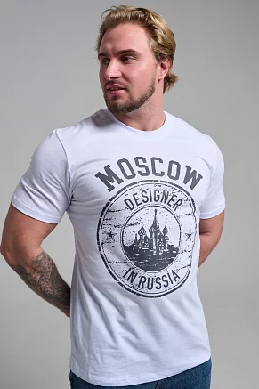 Мужская футболка 8503/1 / белый+Москва