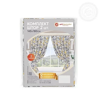 Комплект штор для кухни с подхватом / Талавера