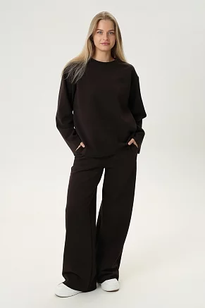 Женский костюм с брюками 7507 / коричневый